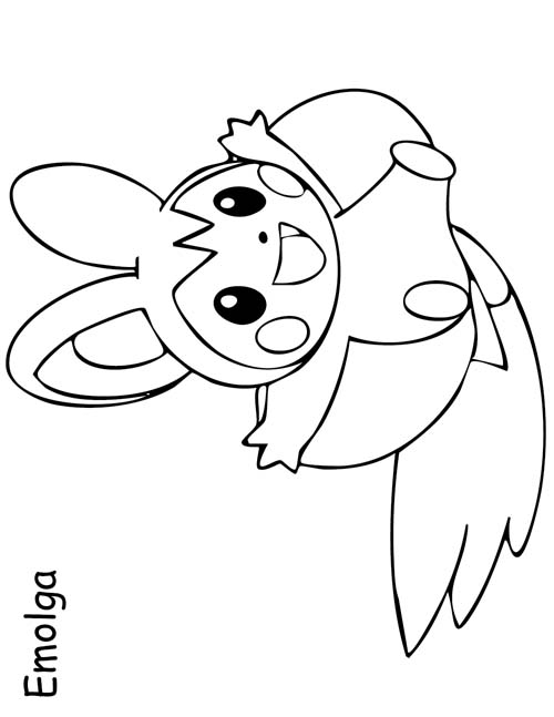 coloring page of emolga