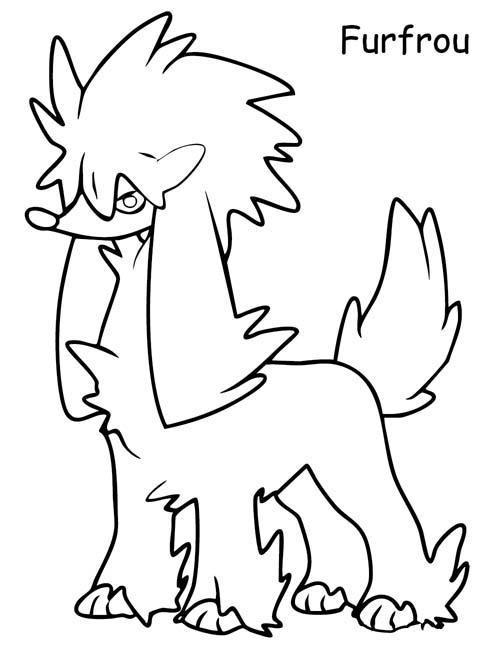 coloring page of Furfrou