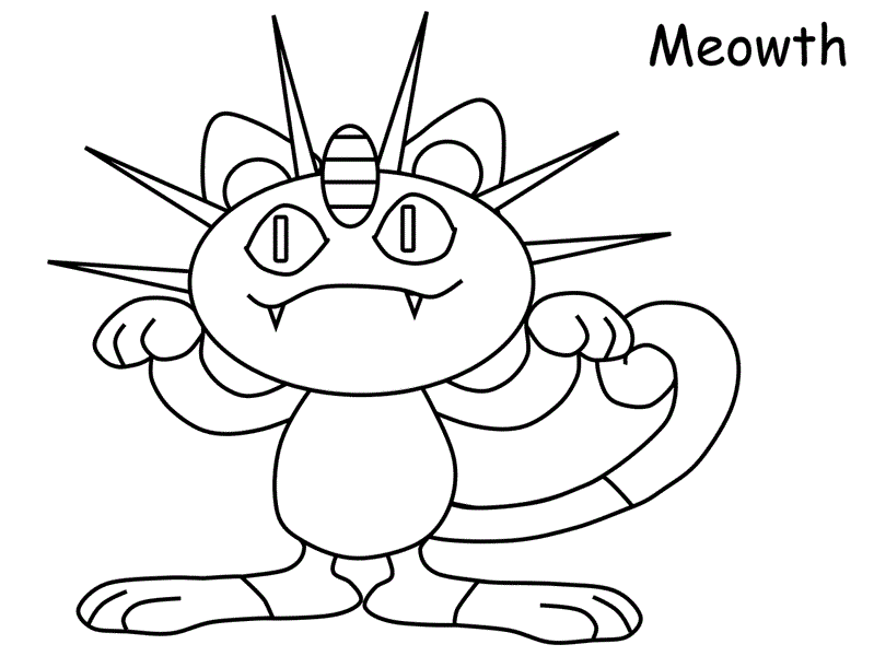 meowth coloring page