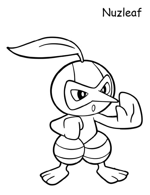 coloring page of nuzleaf