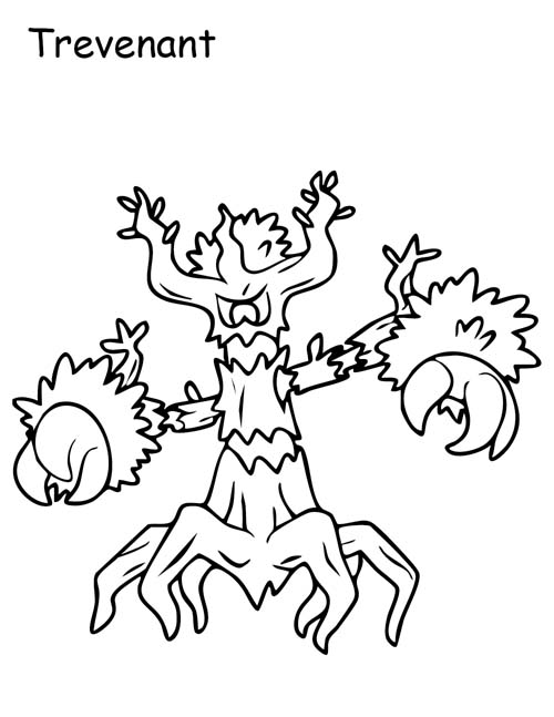 coloring page of Trevenant