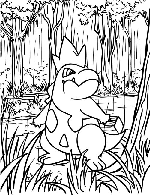 Croconaw in Lumiose City coloring page