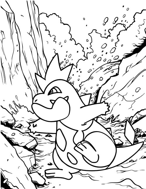 croconaw stomping in the mud coloring page