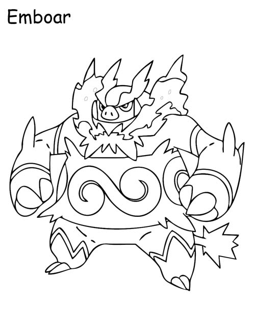 Emboar coloring page
