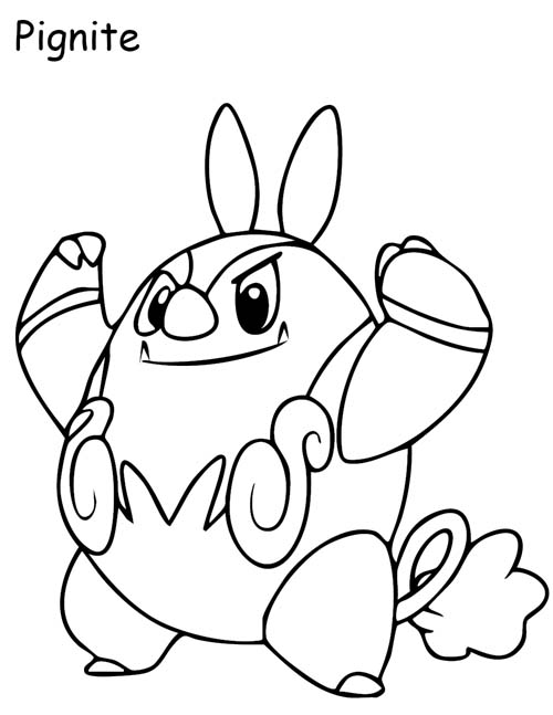 Pignite coloring page
