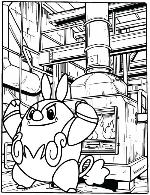 Pignite in Lumiose City coloring page