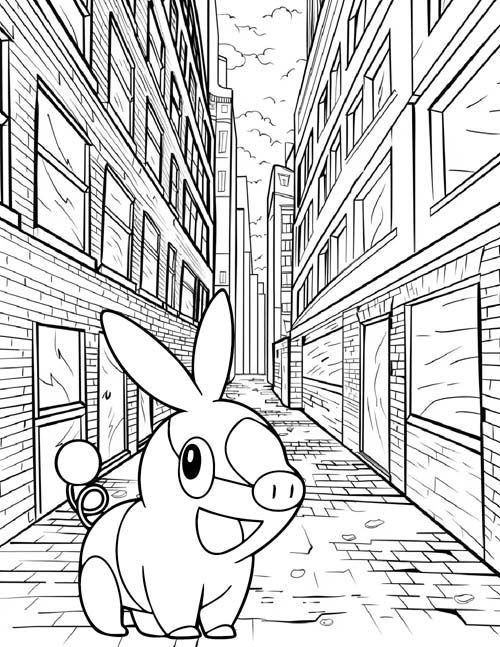 tepig in Lumiose City coloring page
