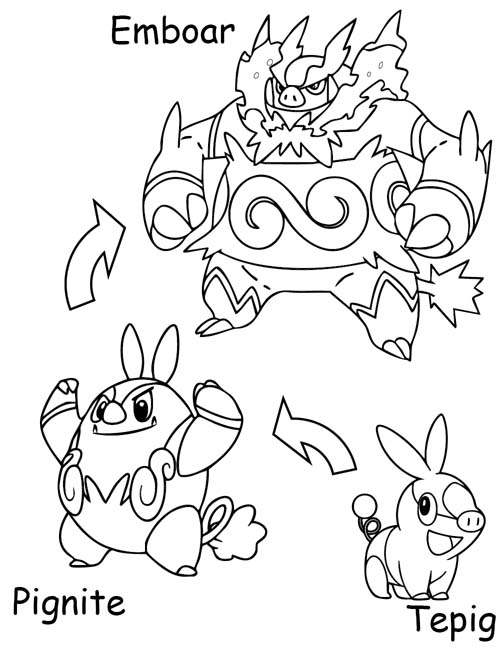 tepig evolution coloring page