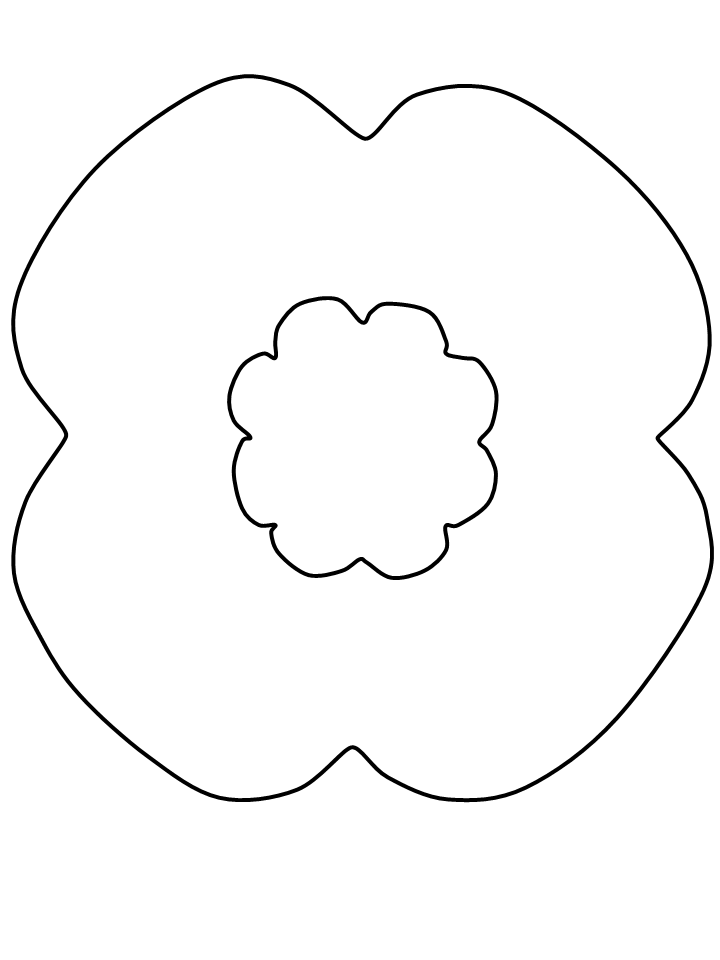 simple poppy coloring page