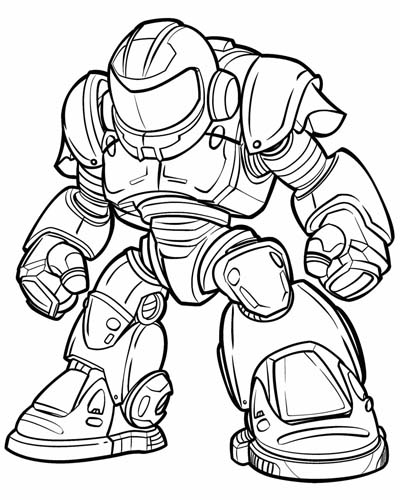human mechanical exoskeleton coloring page