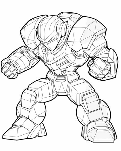 human mechanical exoskeleton coloring page