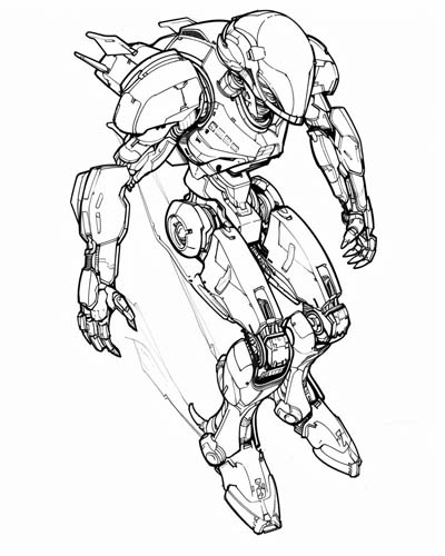 human mechanical exoskeleton coloring page