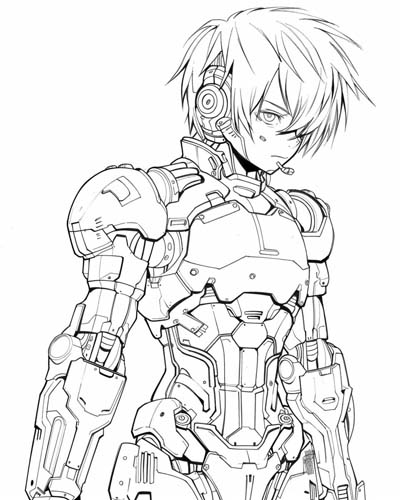 cyborg coloring page