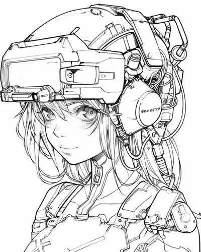 cyborg coloring page