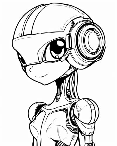 cyborg coloring page