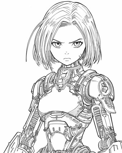 cyborg coloring page