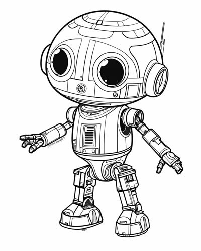 robot coloring page