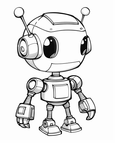 robot coloring page