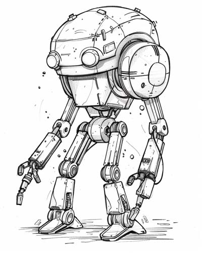 robot coloring page