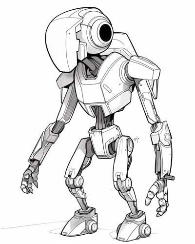 robot coloring page