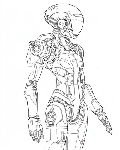 robot coloring page