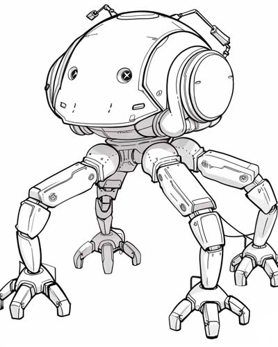 robot coloring page