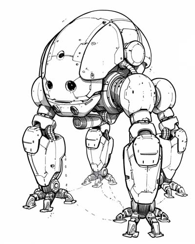 robot coloring page