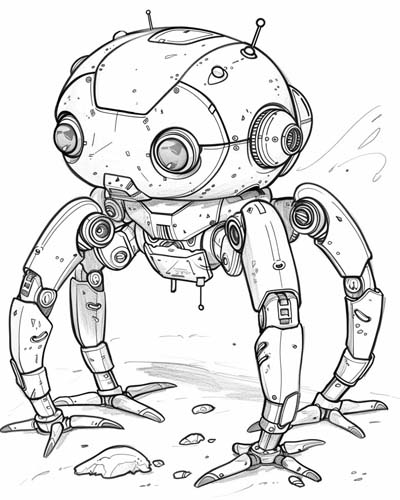 robot coloring page
