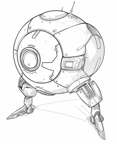 robot coloring page
