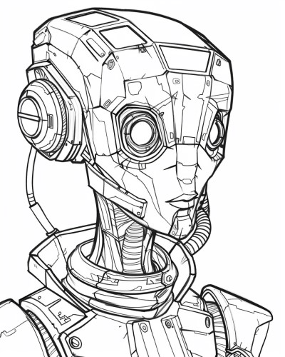 robot coloring page