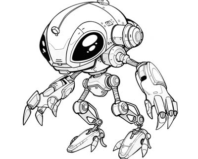 robot spy coloring page