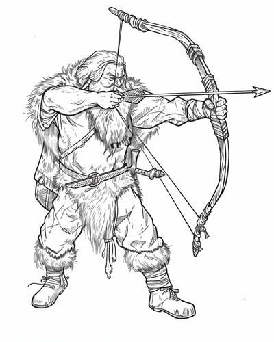 Scottish archer coloring page