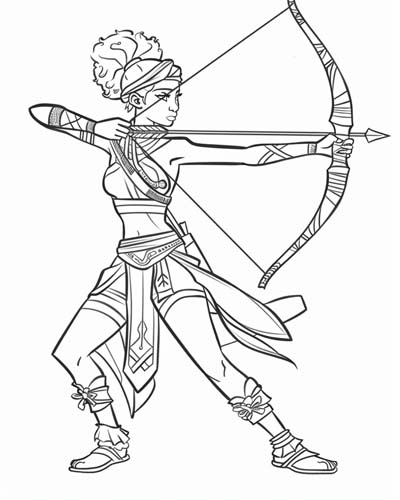 Ahosi archer coloring page