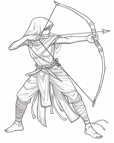 egyptian archer coloring page