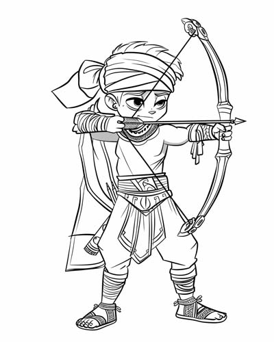 egyptian archer coloring page