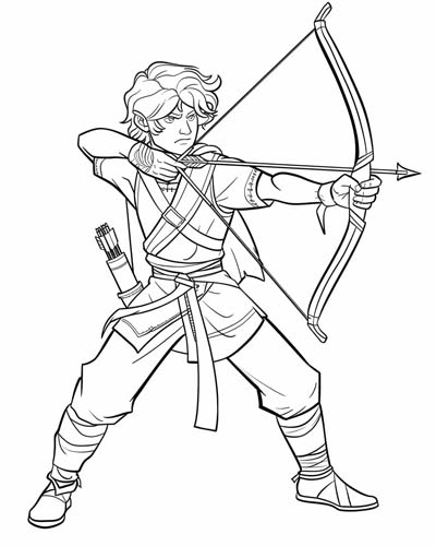 Irish archer coloring page