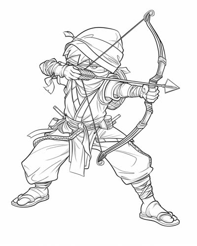 ninja archer coloring page