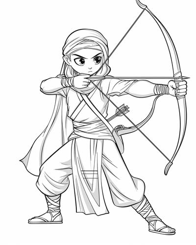 Ottoman archer coloring page