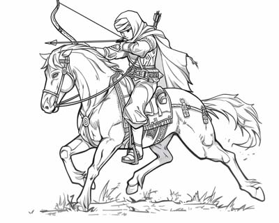 parthian archer coloring page