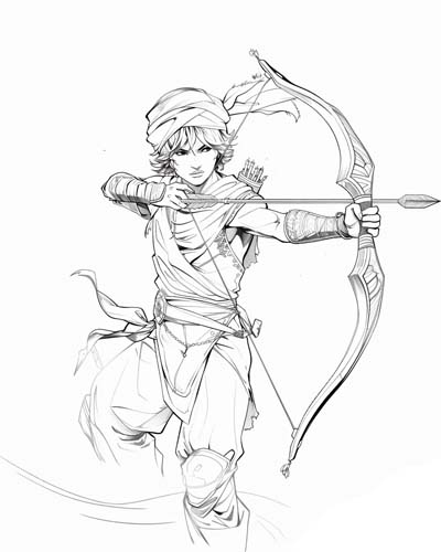 persian archer coloring page
