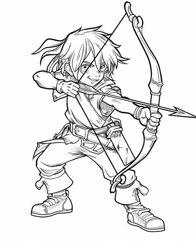 pirate archer coloring page