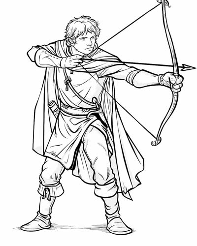 medieval archer coloring page