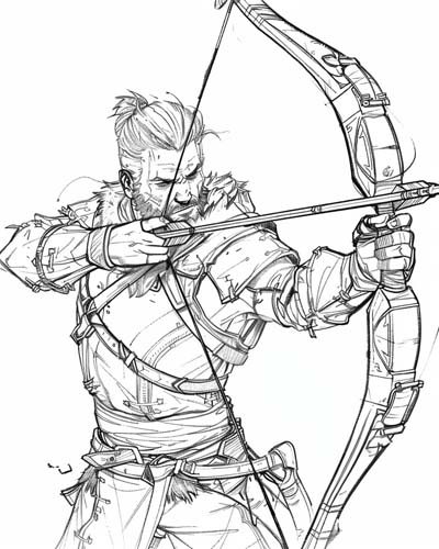 viking archer coloring page