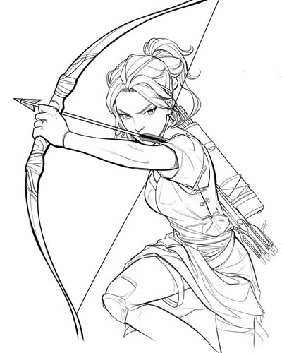 Greek goddess Artemis coloring page