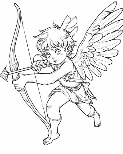 Roman god Cupid coloring page
