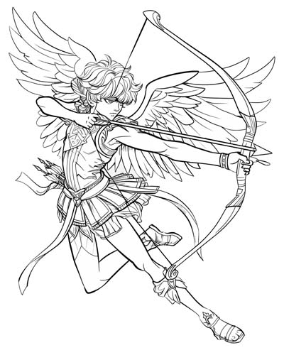 Roman god Cupid coloring page