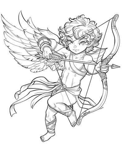 Roman god Cupid coloring page