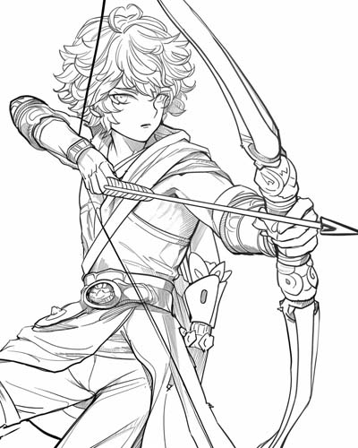 Greek god Eros coloring page