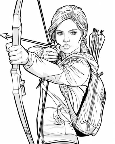 Katniss Everdeen coloring page