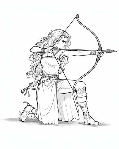 Roman warrior, Camilla coloring page